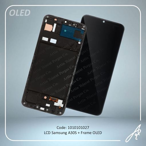 تصویر  LCD A30S OLED BLACK +FRAME SAM